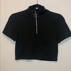 Crop top w/ Ring Half Zip